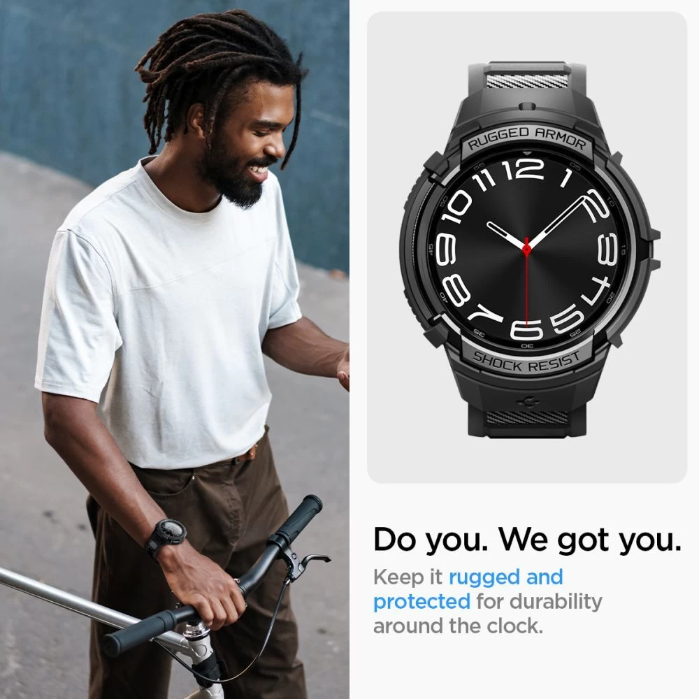 Samsung Galaxy Watch 6 Classic siksniņa melns SPIGEN RUGGED ARMOR ”PRO” (43 MM)