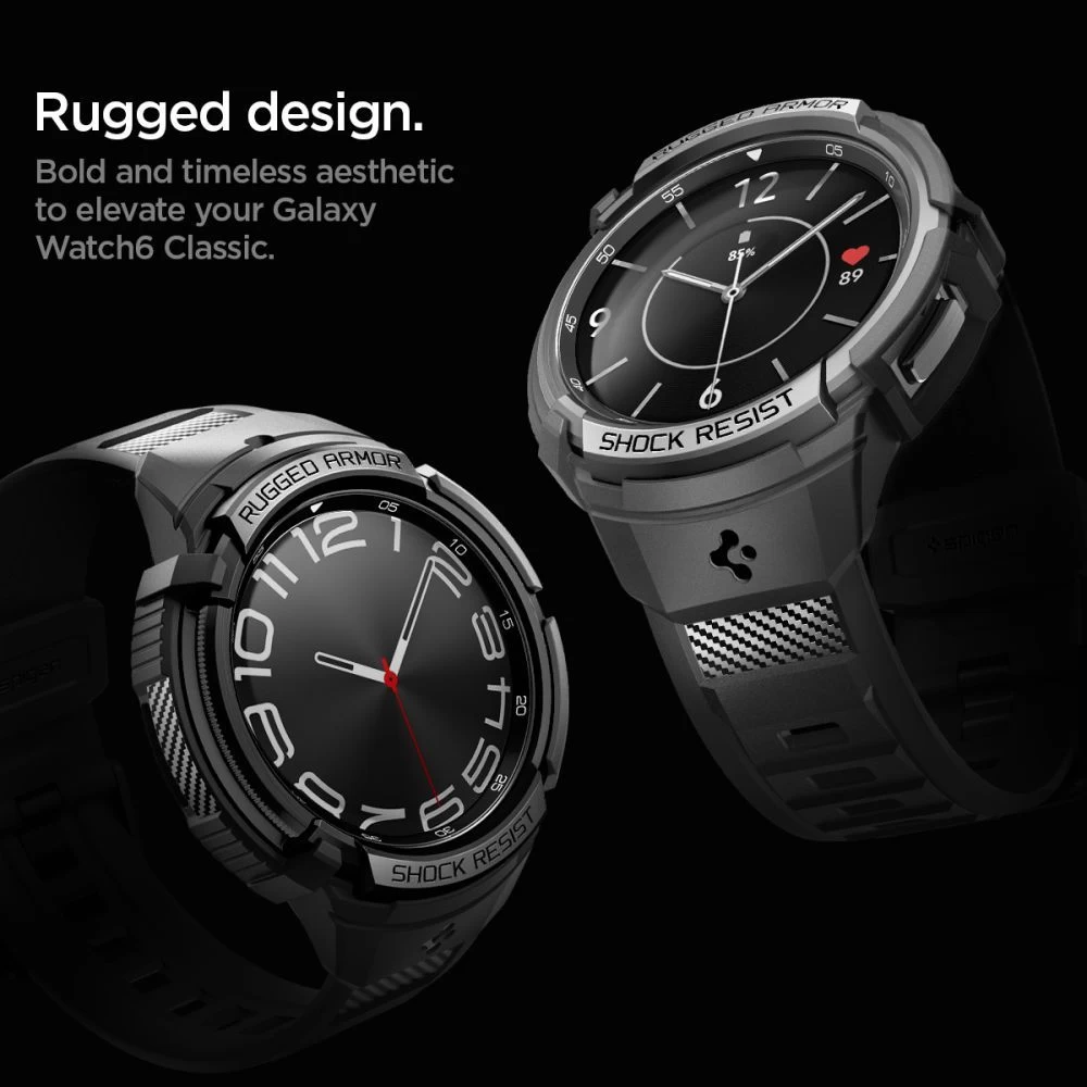 Samsung Galaxy Watch 6 Classic siksniņa melns SPIGEN RUGGED ARMOR ”PRO” (43 MM)