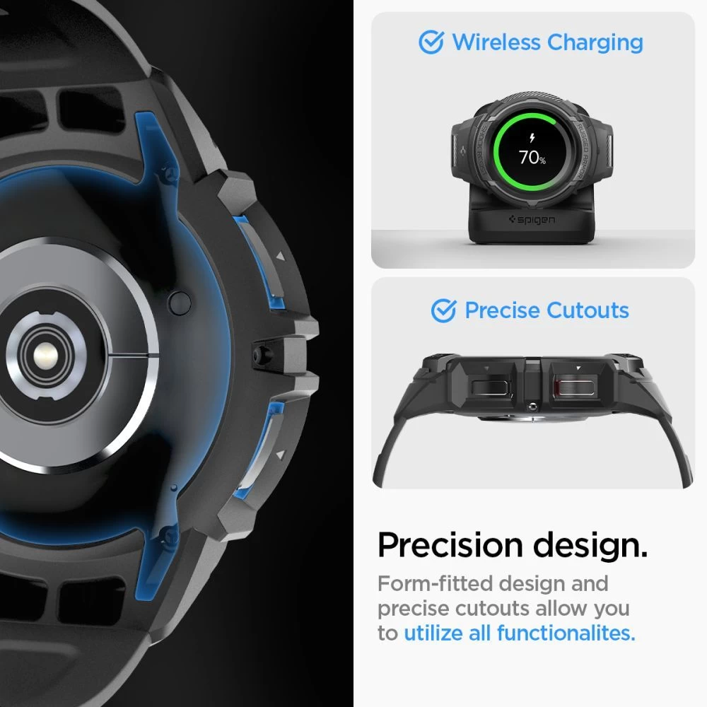 Samsung Galaxy Watch 6 Classic siksniņa melns SPIGEN RUGGED ARMOR ”PRO” (43 MM)