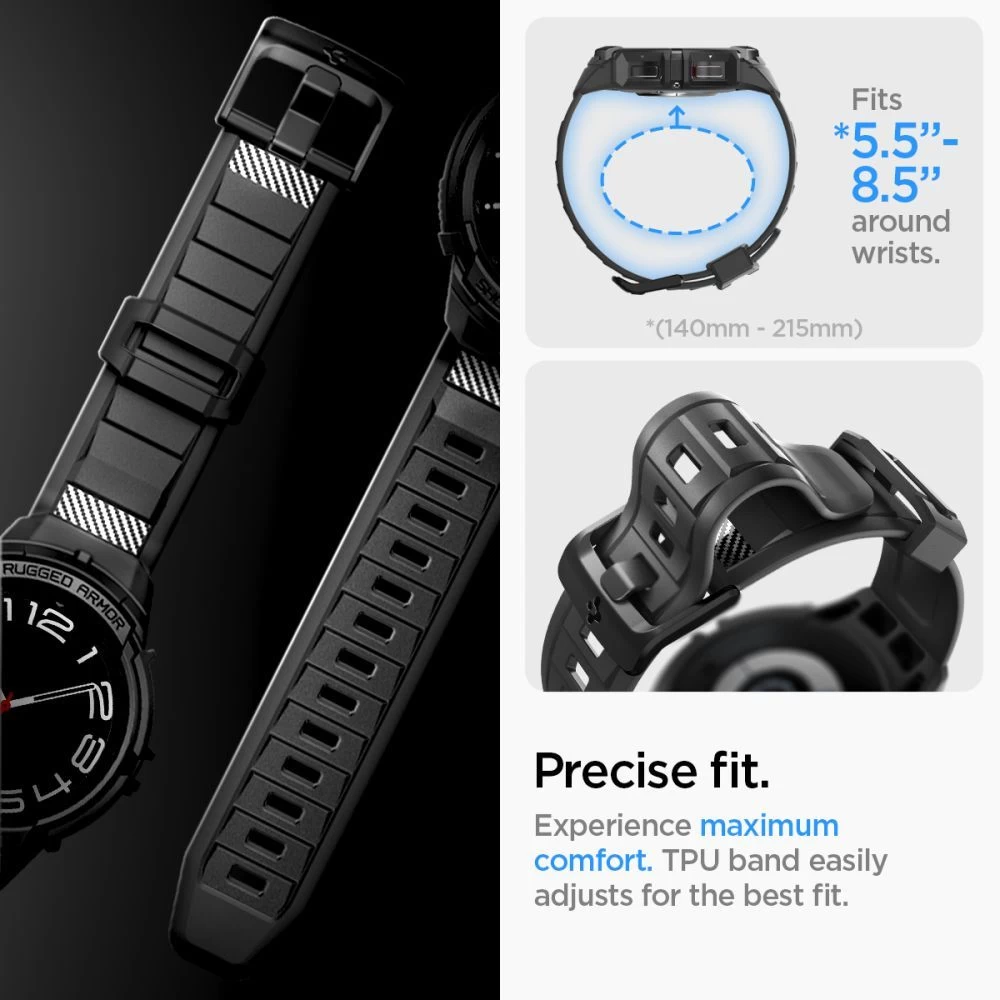 Samsung Galaxy Watch 6 Classic siksniņa melns SPIGEN RUGGED ARMOR ”PRO” (47 MM)