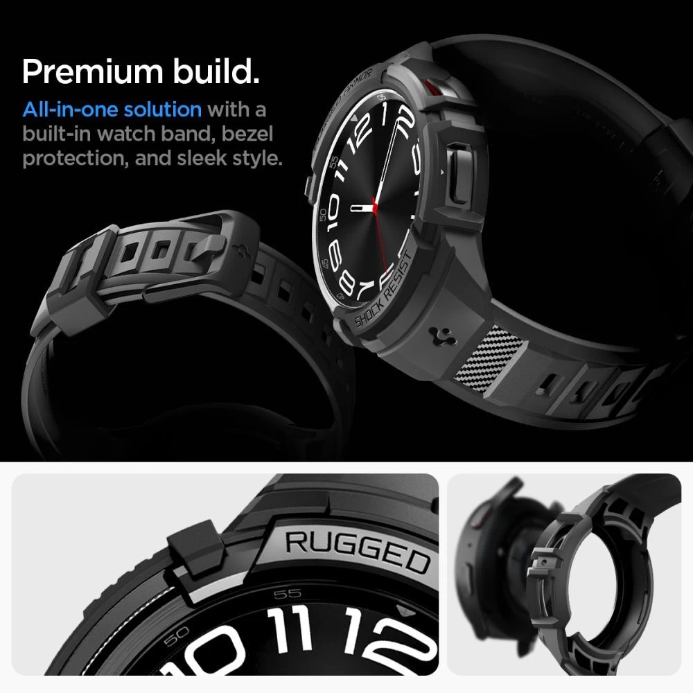 Samsung Galaxy Watch 6 Classic siksniņa melns SPIGEN RUGGED ARMOR ”PRO” (47 MM)