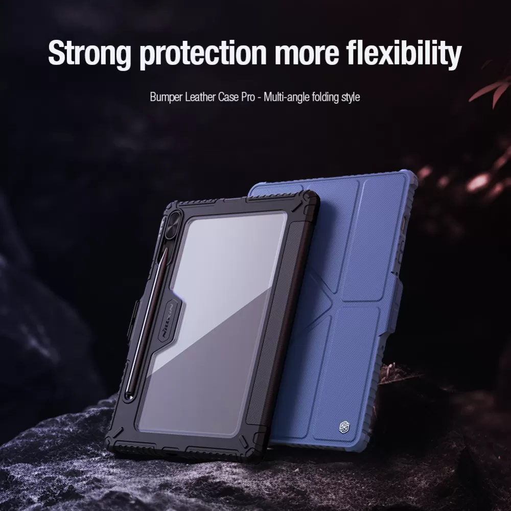 Samsung Galaxy Tab S9 maciņš zils NILLKIN BUMPER LEATHER PRO