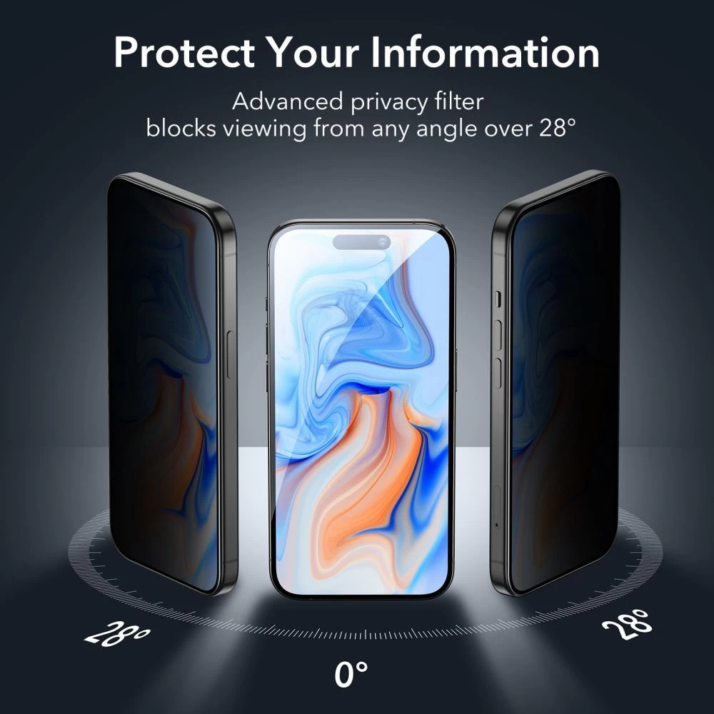 Apple iPhone 15 panssarilasi  ESR TEMPERED GLASS PRIVACY