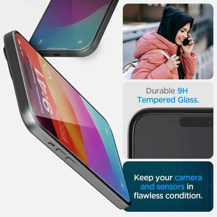 Apple iPhone 15 panssarilasi  SPIGEN GLAS.TR ”EZ FIT” FC
