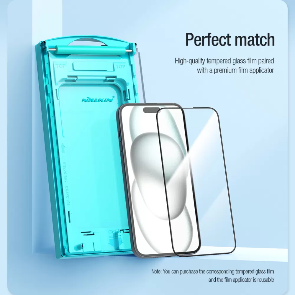 Apple iPhone 15 panssarilasi musta NILLKIN EZ SET (10PCS)