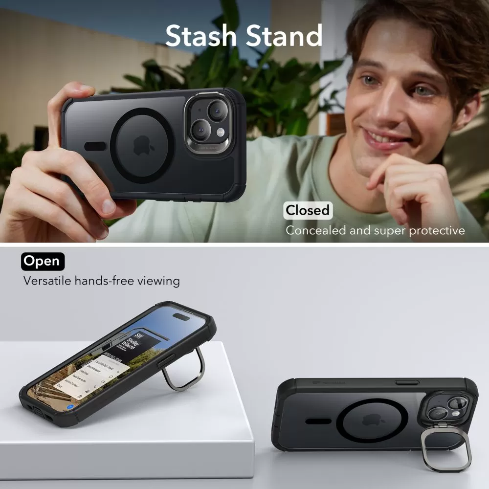 Apple iPhone 15 dėklas  ESR ARMOR TOUGH KICKSTAND HALOLOCK MAGSAFE