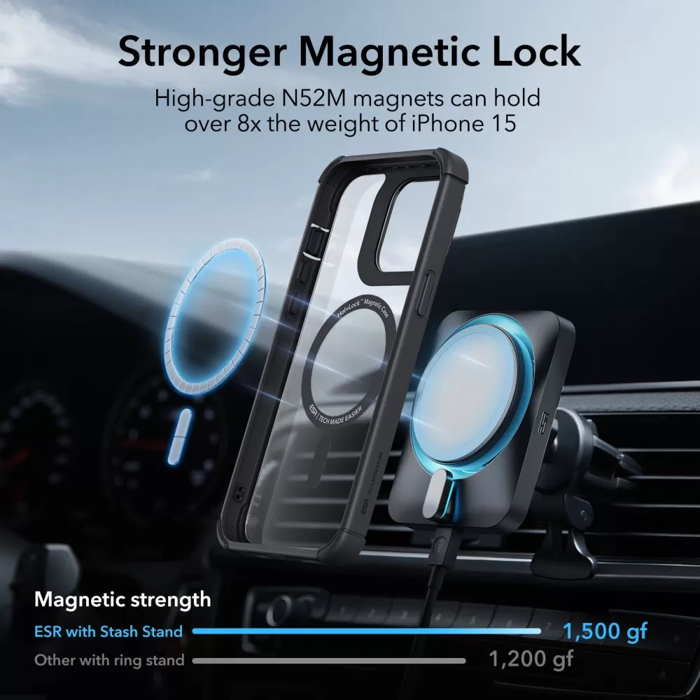 Apple iPhone 15 dėklas  ESR ARMOR TOUGH KICKSTAND HALOLOCK MAGSAFE