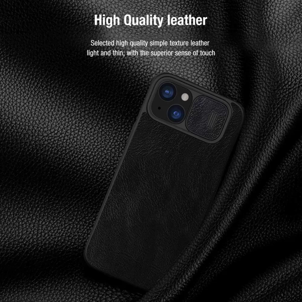 Apple iPhone 15 dėklas rudas NILLKIN QIN PRO LEATHER