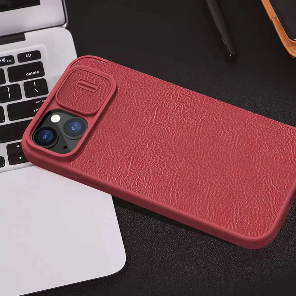 Apple iPhone 15 dėklas rudas NILLKIN QIN PRO LEATHER