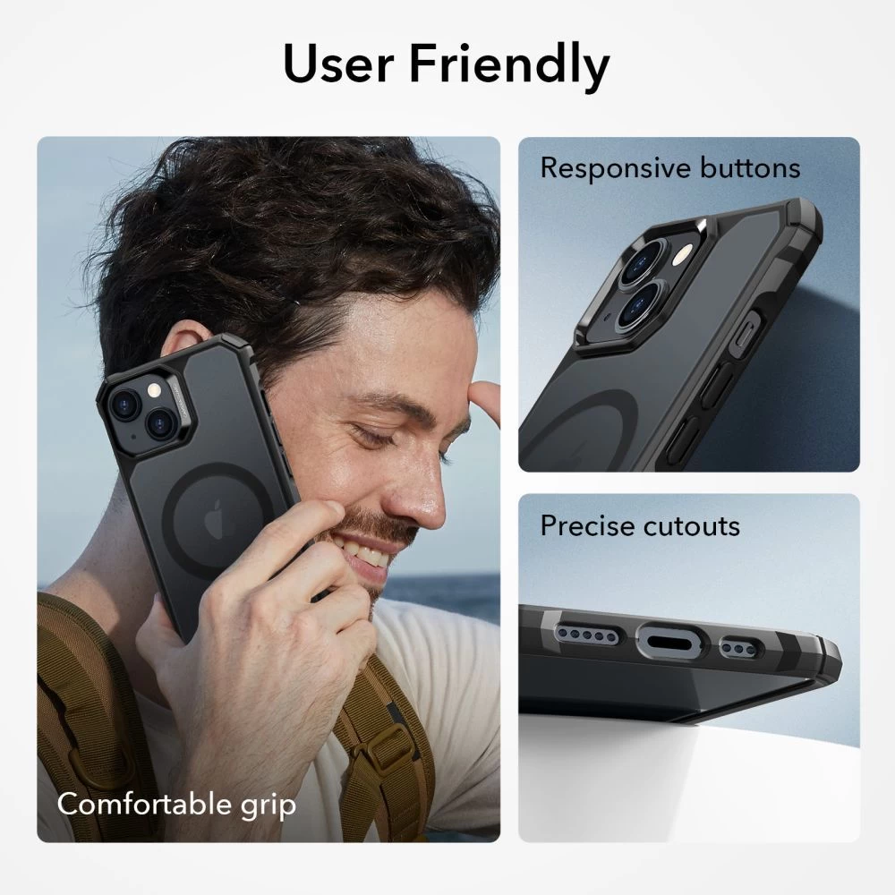 Apple iPhone 15 dėklas Juoda ESR AIR ARMOR HALOLOCK MAGSAFE