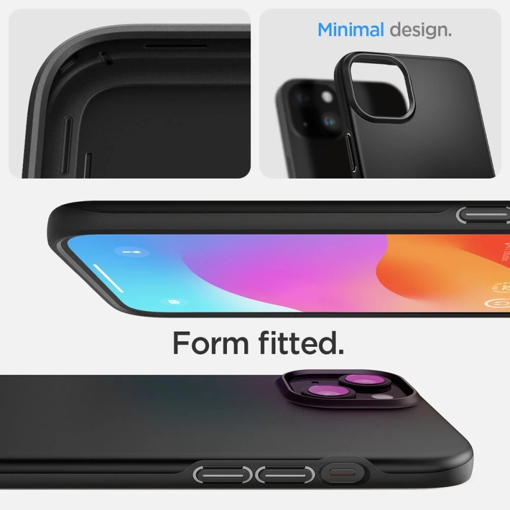 Apple iPhone 15 dėklas Juoda SPIGEN THIN FIT