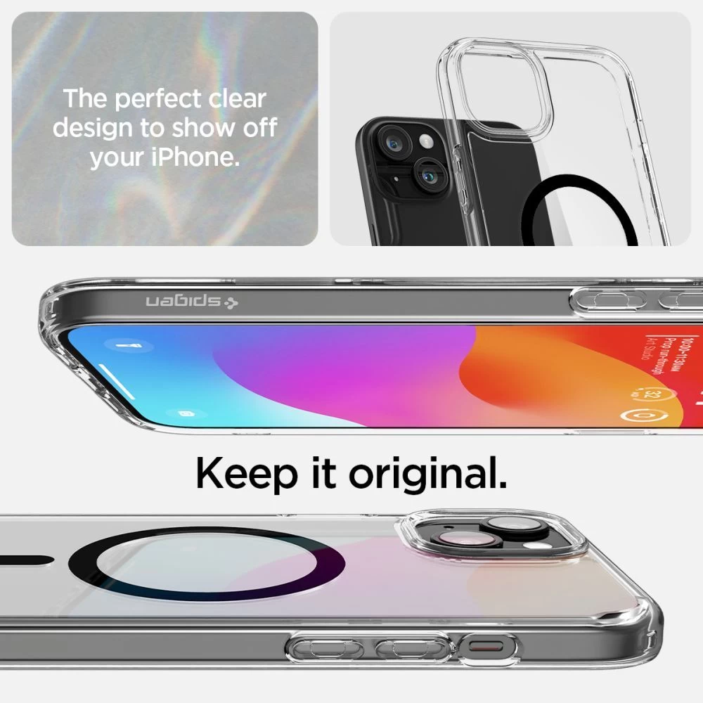 Apple iPhone 15 dėklas Juoda SPIGEN ULTRA HYBRID MAG MAGSAFE