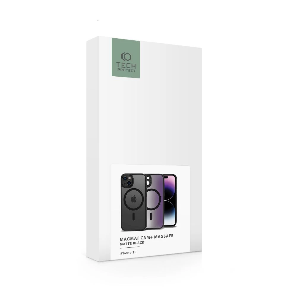Apple iPhone 15 dėklas Juoda TECH-PROTECT MAGMAT CAM+ MAGSAFE