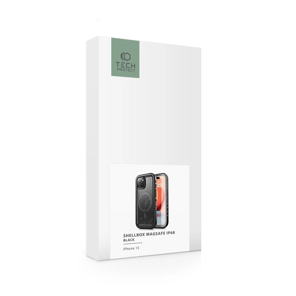 Apple iPhone 15 dėklas Juoda TECH-PROTECT SHELLBOX MAGSAFE IP68