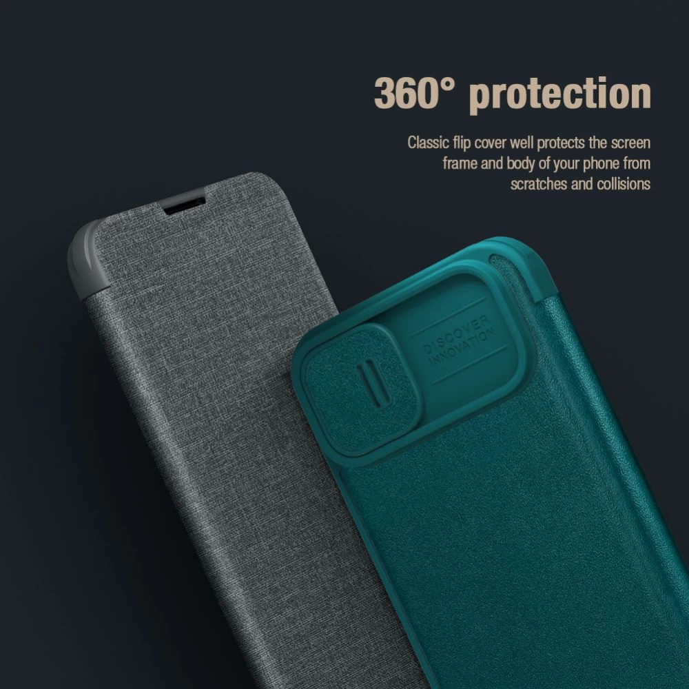 Apple iPhone 15 dėklas Juoda NILLKIN QIN PRO LEATHER (PLAIN VERSION)