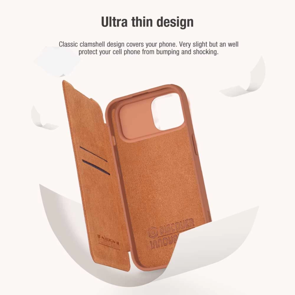 Apple iPhone 15 dėklas Juoda NILLKIN QIN PRO LEATHER