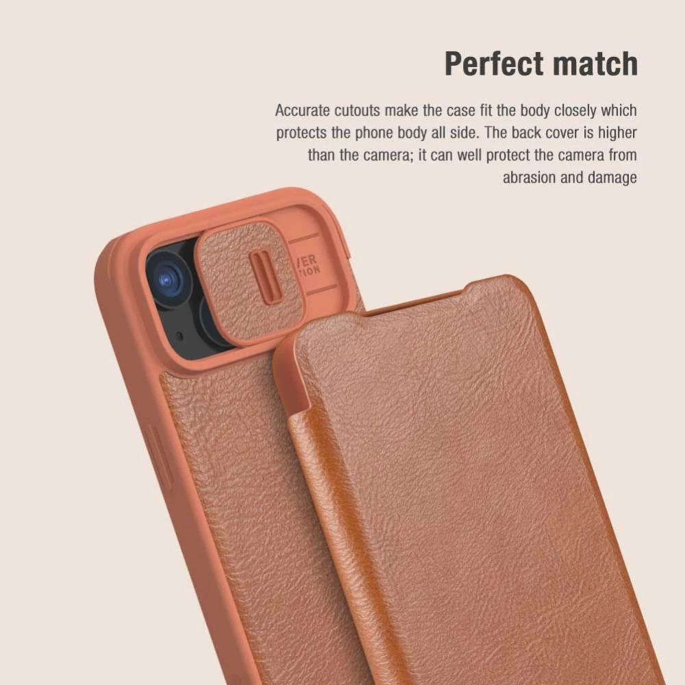 Apple iPhone 15 dėklas Juoda NILLKIN QIN PRO LEATHER