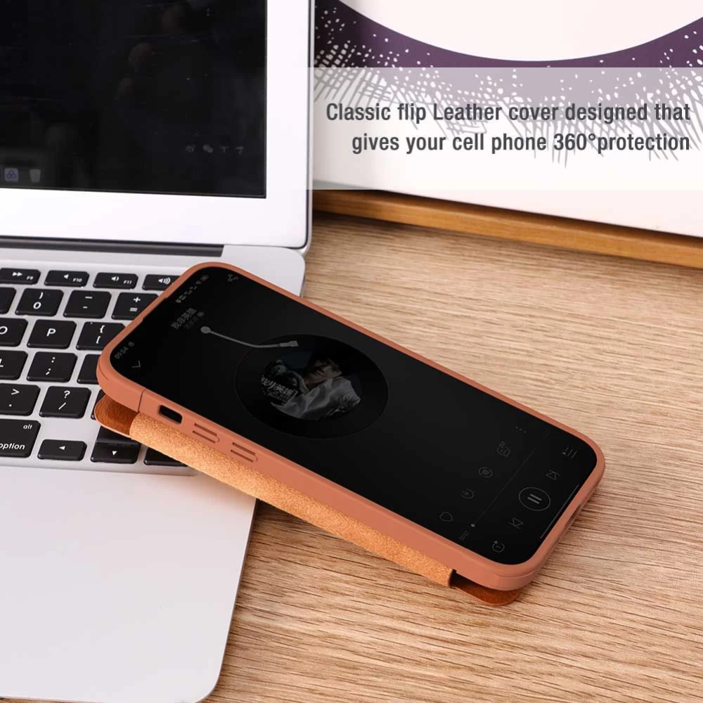 Apple iPhone 15 dėklas Juoda NILLKIN QIN PRO LEATHER