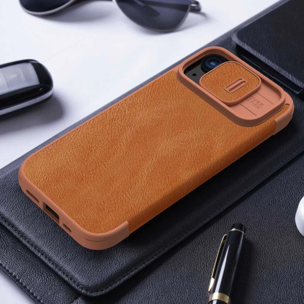Apple iPhone 15 dėklas Juoda NILLKIN QIN PRO LEATHER