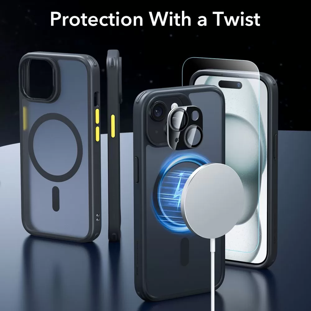 Apple iPhone 15 dėklas Juoda ESR CLASSIC PRO SET HALOLOCK MAGSAFE