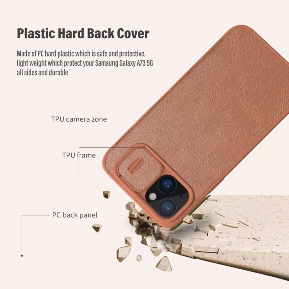 Apple iPhone 15 dėklas raudonas NILLKIN QIN PRO LEATHER