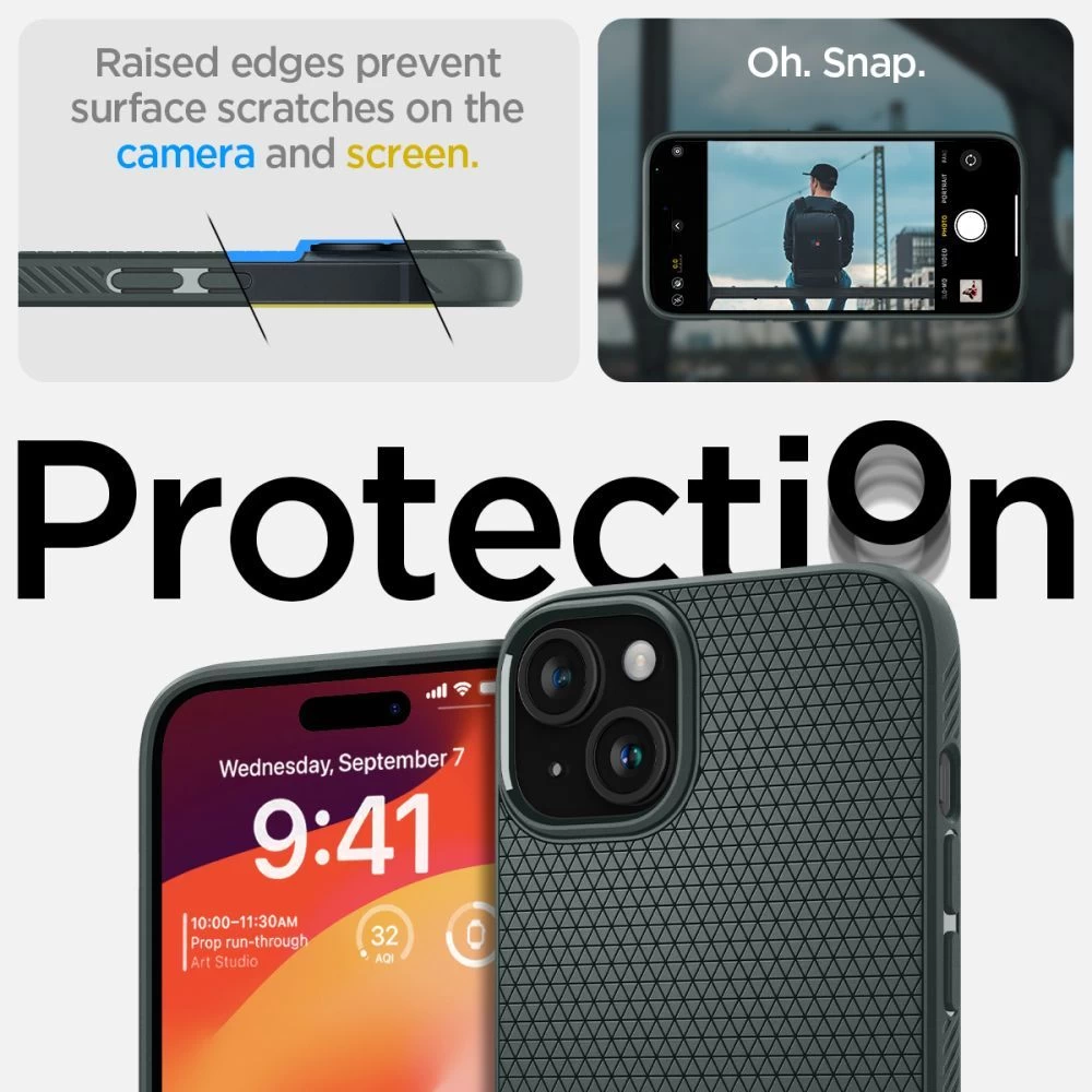 Apple iPhone 15 dėklas žalia SPIGEN LIQUID AIR