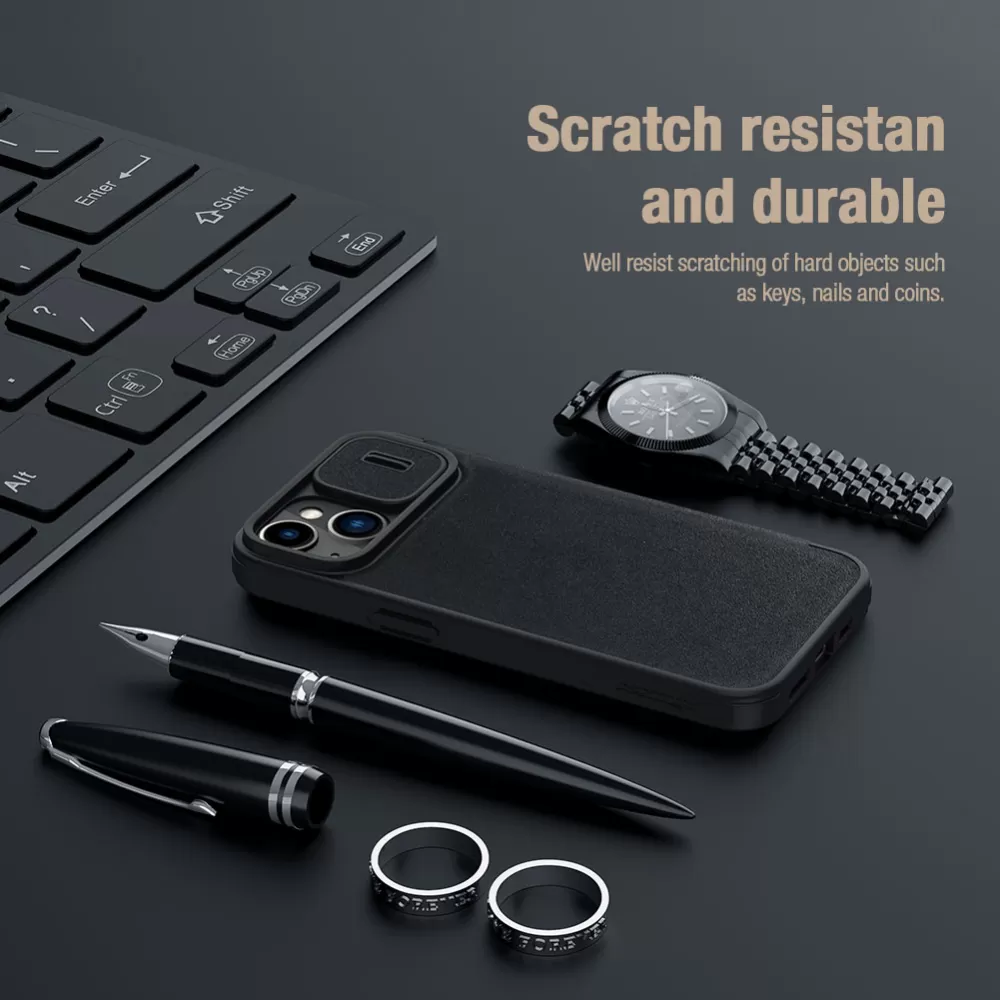Apple iPhone 15 dėklas žalia NILLKIN QIN PRO LEATHER (PLAIN VERSION)