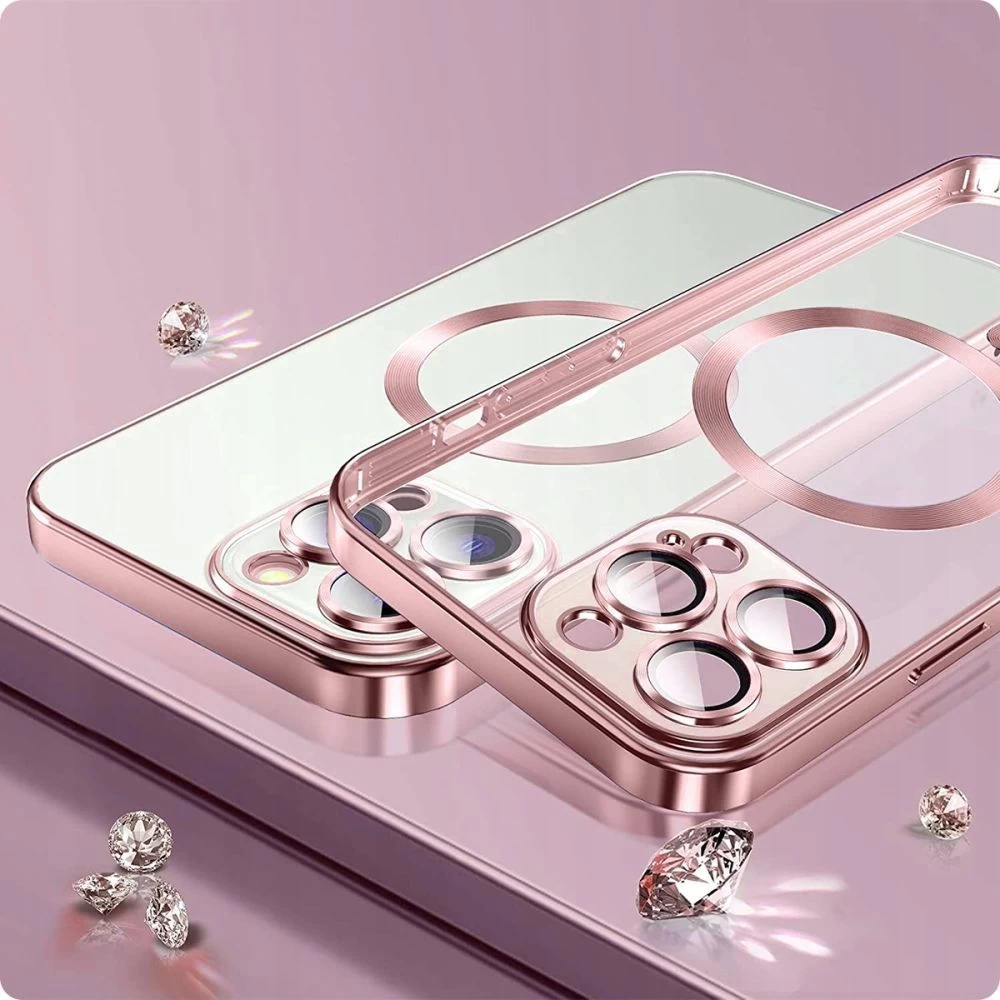 Apple iPhone 15 dėklas auksinis TECH-PROTECT MAGSHINE MAGSAFE