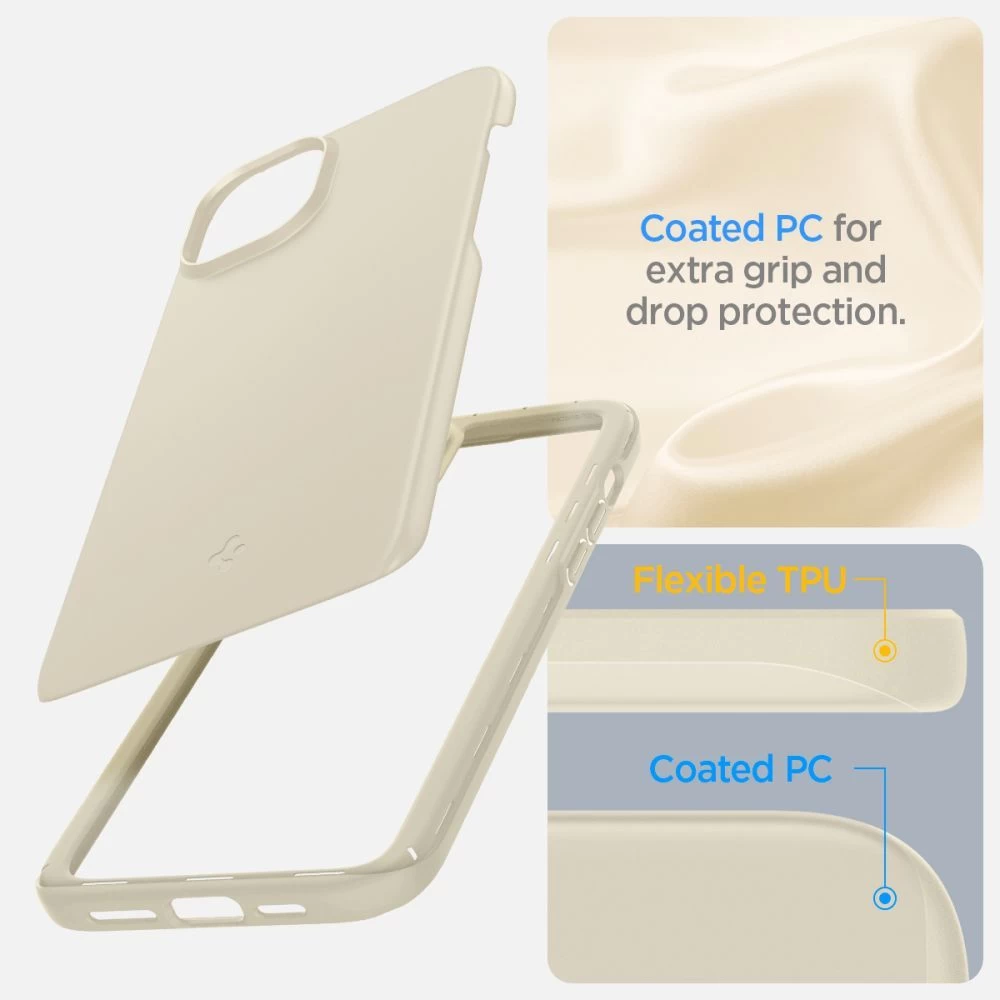 Apple iPhone 15 dėklas baltas SPIGEN THIN FIT