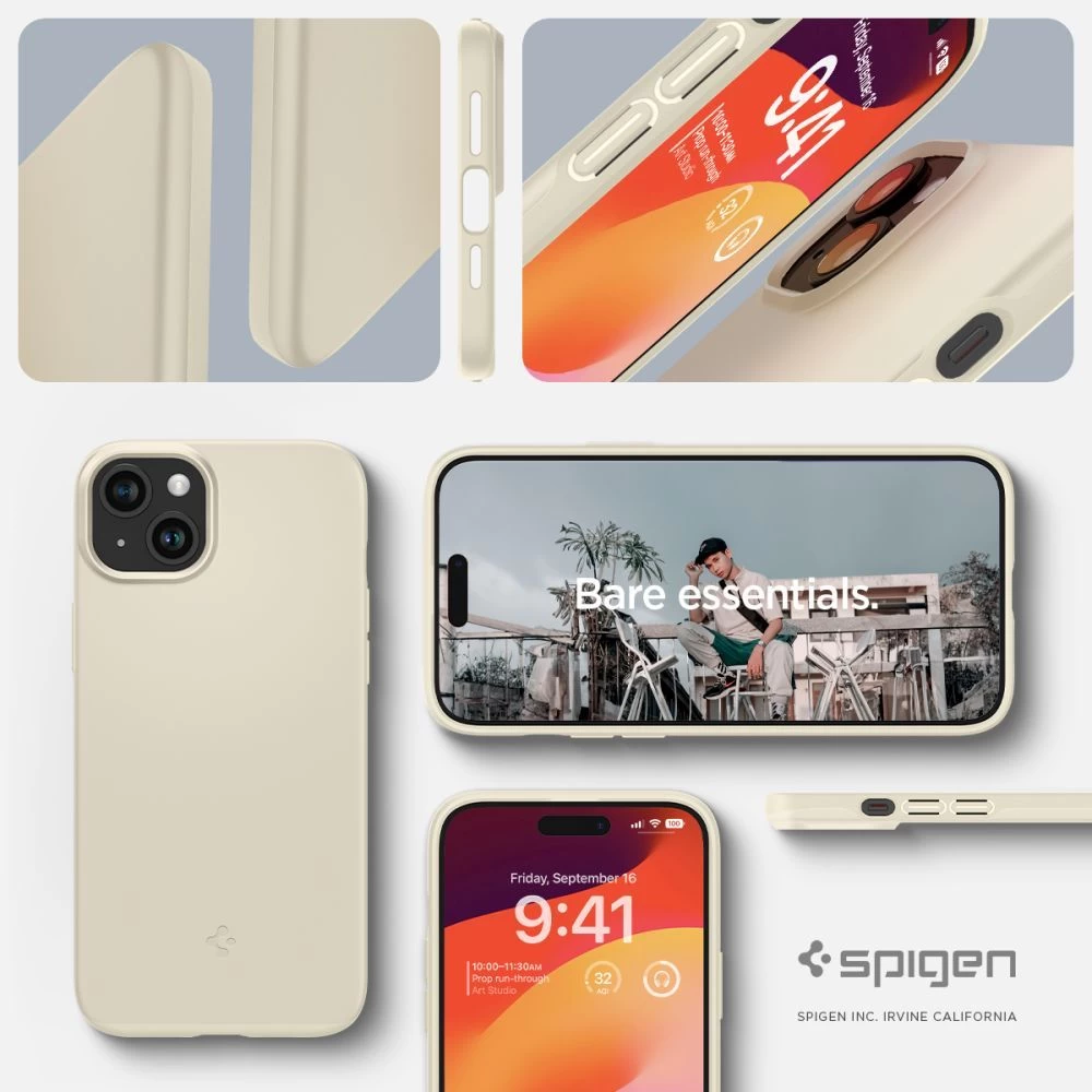 Apple iPhone 15 dėklas baltas SPIGEN THIN FIT