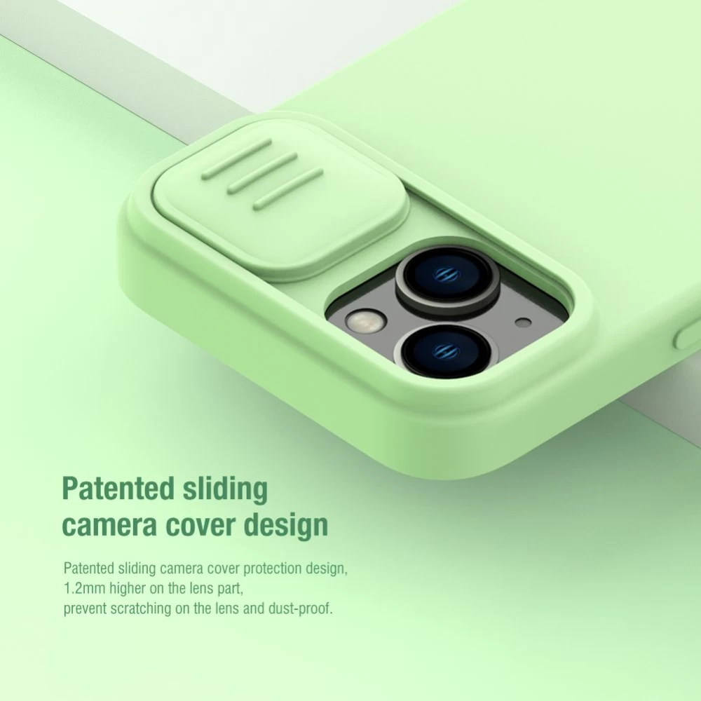 Apple iPhone 15 dėklas mėlyna NILLKIN CAMSHIELD SILKY SILICON