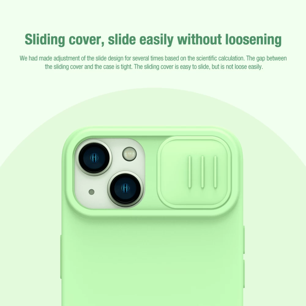 Apple iPhone 15 dėklas mėlyna NILLKIN CAMSHIELD SILKY SILICON