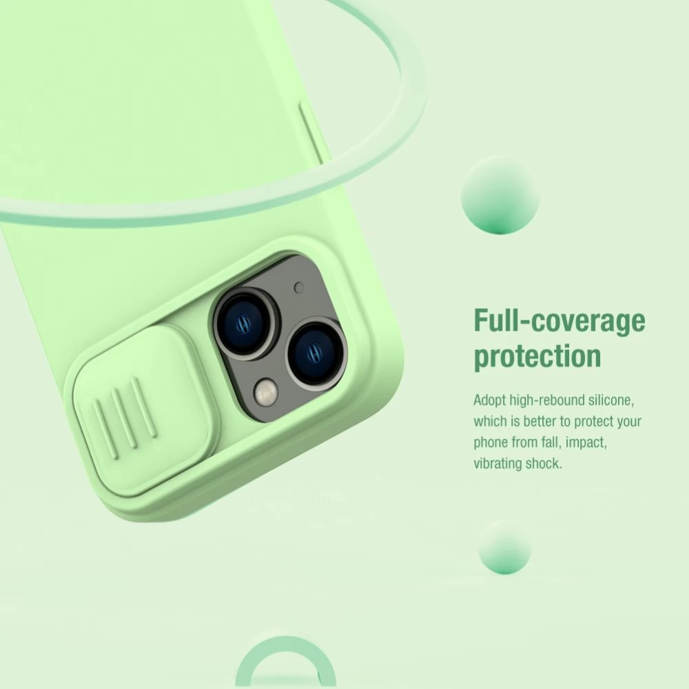 Apple iPhone 15 dėklas mėlyna NILLKIN CAMSHIELD SILKY SILICON
