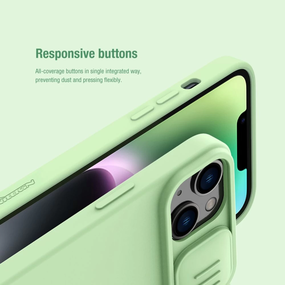 Apple iPhone 15 dėklas mėlyna NILLKIN CAMSHIELD SILKY SILICON