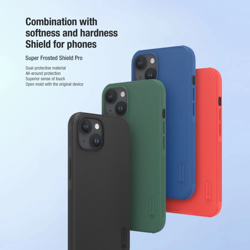 Apple iPhone 15 dėklas mėlyna NILLKIN SUPER FROSTED SHIELD PRO