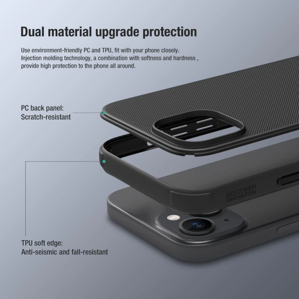 Apple iPhone 15 dėklas mėlyna NILLKIN SUPER FROSTED SHIELD PRO