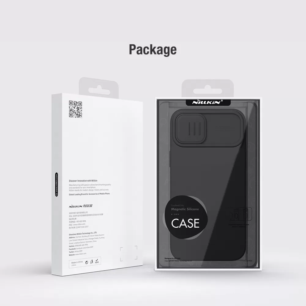 Apple iPhone 15 dėklas mėlyna NILLKIN CAMSHIELD SILKY MAGNETIC SILICON