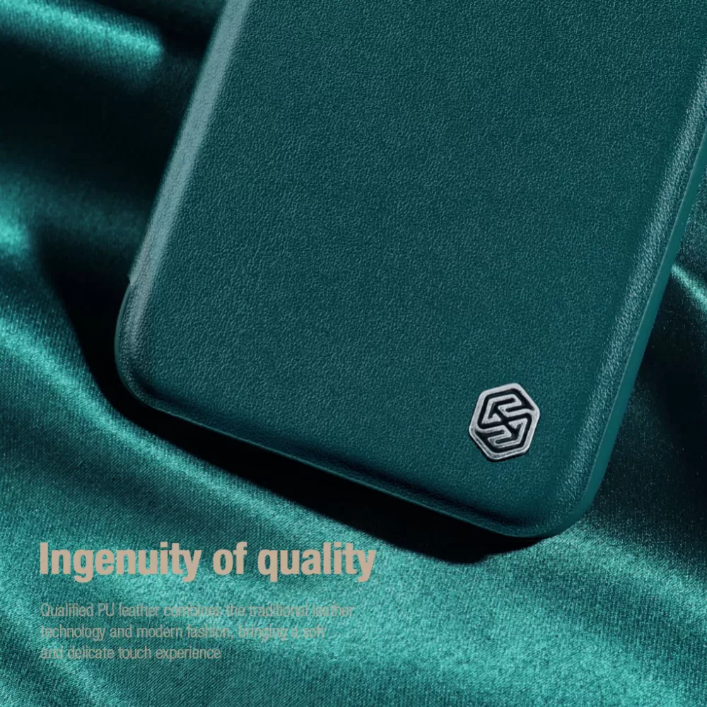Apple iPhone 15 dėklas mėlyna NILLKIN QIN PRO LEATHER (CLOTH VERSION)