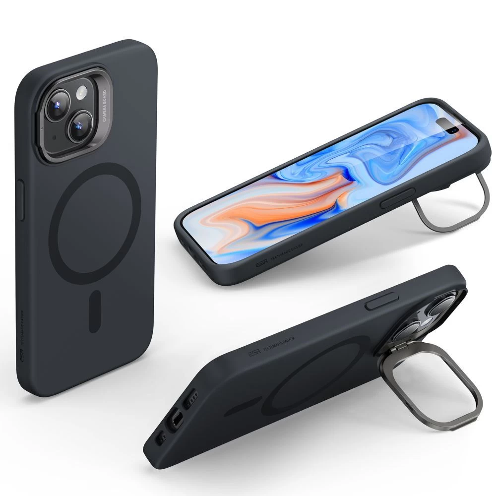 Apple iPhone 15 dėklas Juoda ESR CLOUD KICKSTAND HALOLOCK MAGSAFE