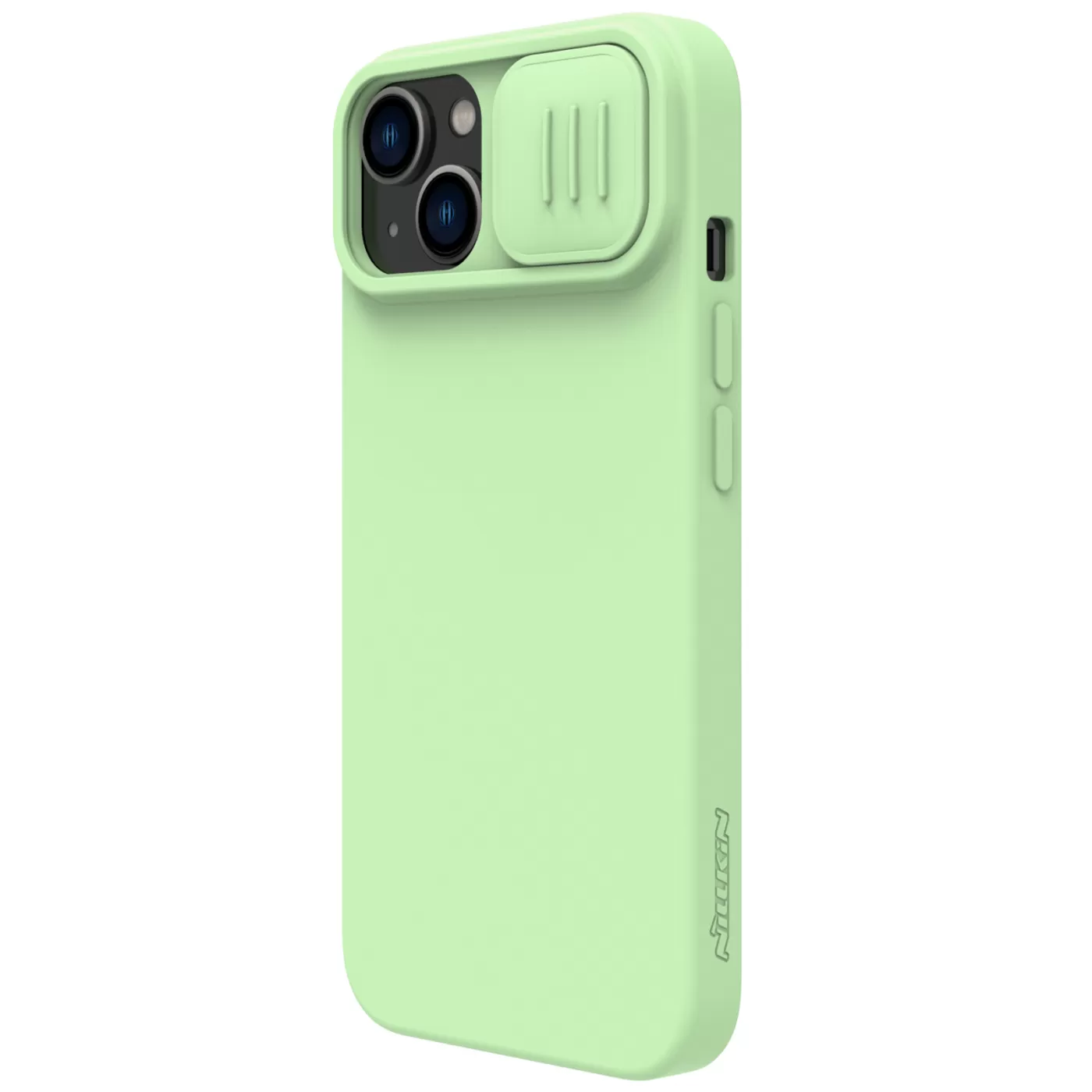 Apple iPhone 15 dėklas žalia NILLKIN CAMSHIELD SILKY MAGNETIC SILICON