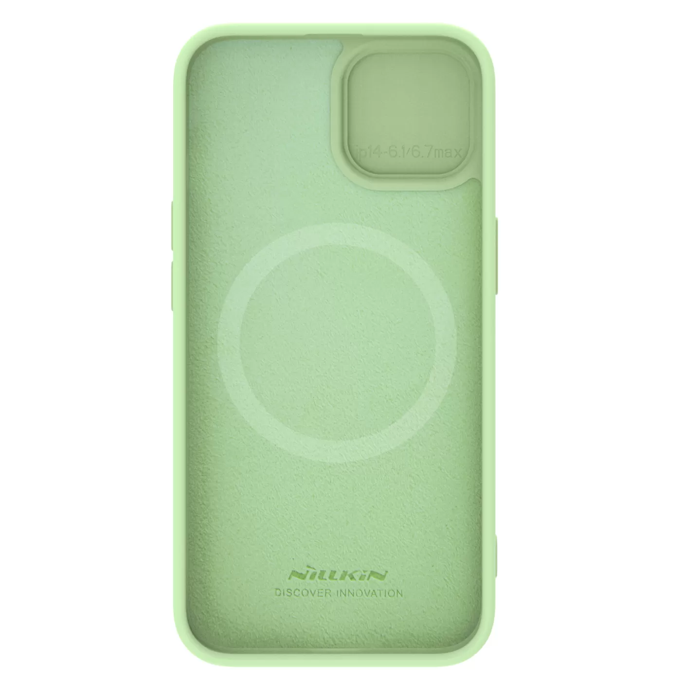 Apple iPhone 15 dėklas žalia NILLKIN CAMSHIELD SILKY MAGNETIC SILICON