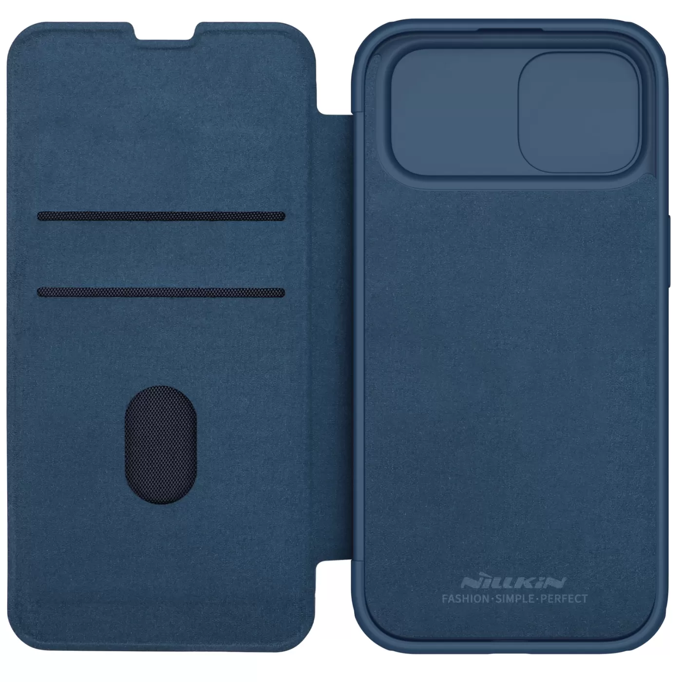 Apple iPhone 15 dėklas mėlyna NILLKIN QIN PRO LEATHER (CLOTH VERSION)
