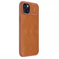 Apple iPhone 15 dėklas rudas NILLKIN QIN PRO LEATHER