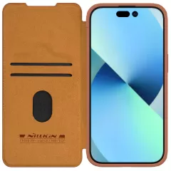 Apple iPhone 15 dėklas rudas NILLKIN QIN PRO LEATHER