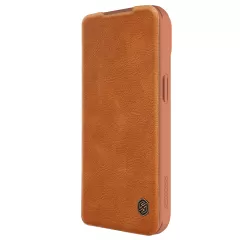 Apple iPhone 15 dėklas rudas NILLKIN QIN PRO LEATHER