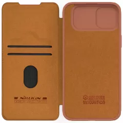 Apple iPhone 15 dėklas rudas NILLKIN QIN PRO LEATHER