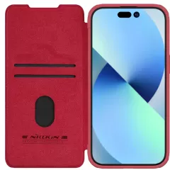 Apple iPhone 15 dėklas raudonas NILLKIN QIN PRO LEATHER