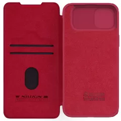 Apple iPhone 15 dėklas raudonas NILLKIN QIN PRO LEATHER