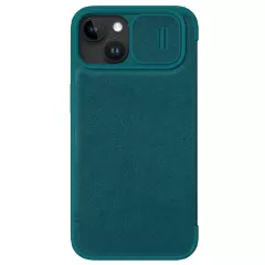 Apple iPhone 15 dėklas žalia NILLKIN QIN PRO LEATHER (PLAIN VERSION)