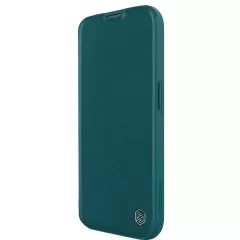Apple iPhone 15 dėklas žalia NILLKIN QIN PRO LEATHER (PLAIN VERSION)